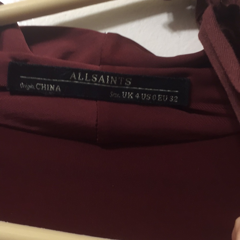 All Saints Oversized Amei Long Sleeve Dress Size 0 - Picture 3 of 3